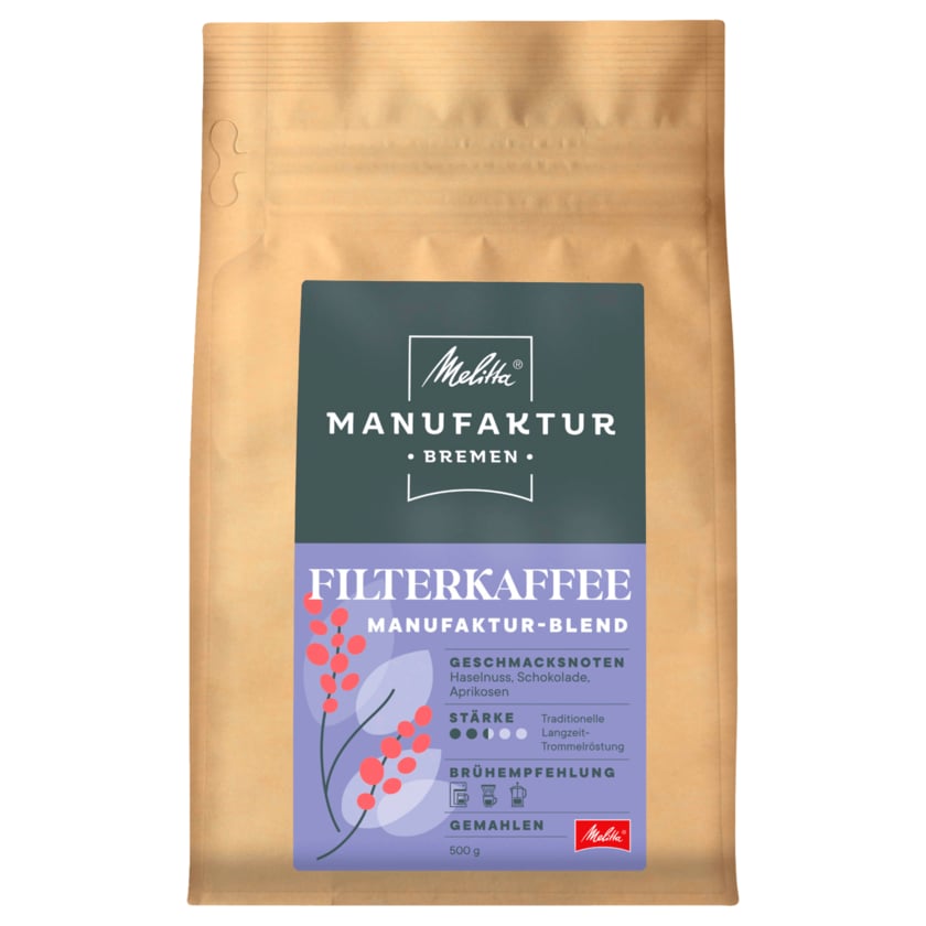 Melitta Manufaktur-Kaffee Filterkaffee gemahlen 500g